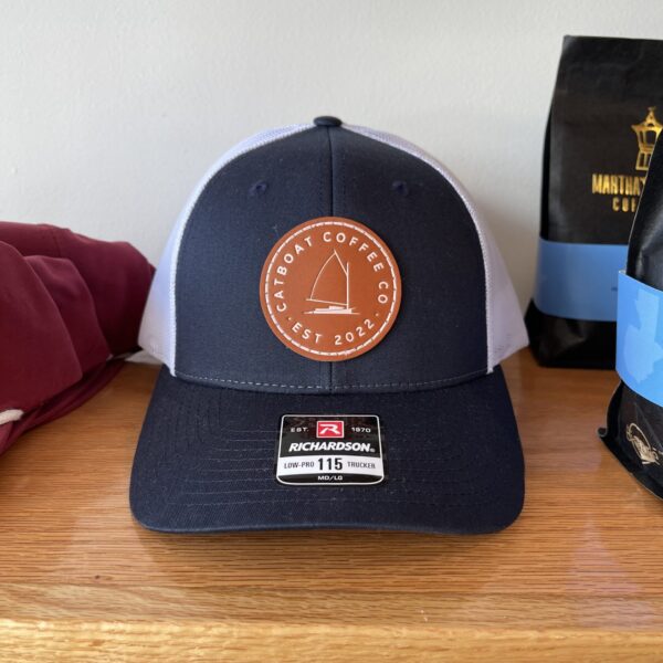 Catboat Coffee Co Trucker Hat with Leather Patch
